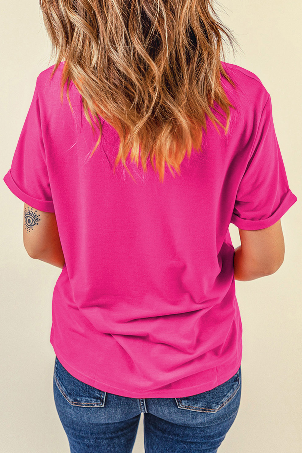 Rose Red Rhinestone Heart Graphic Crew Neck Valentines Tee - loveforevers