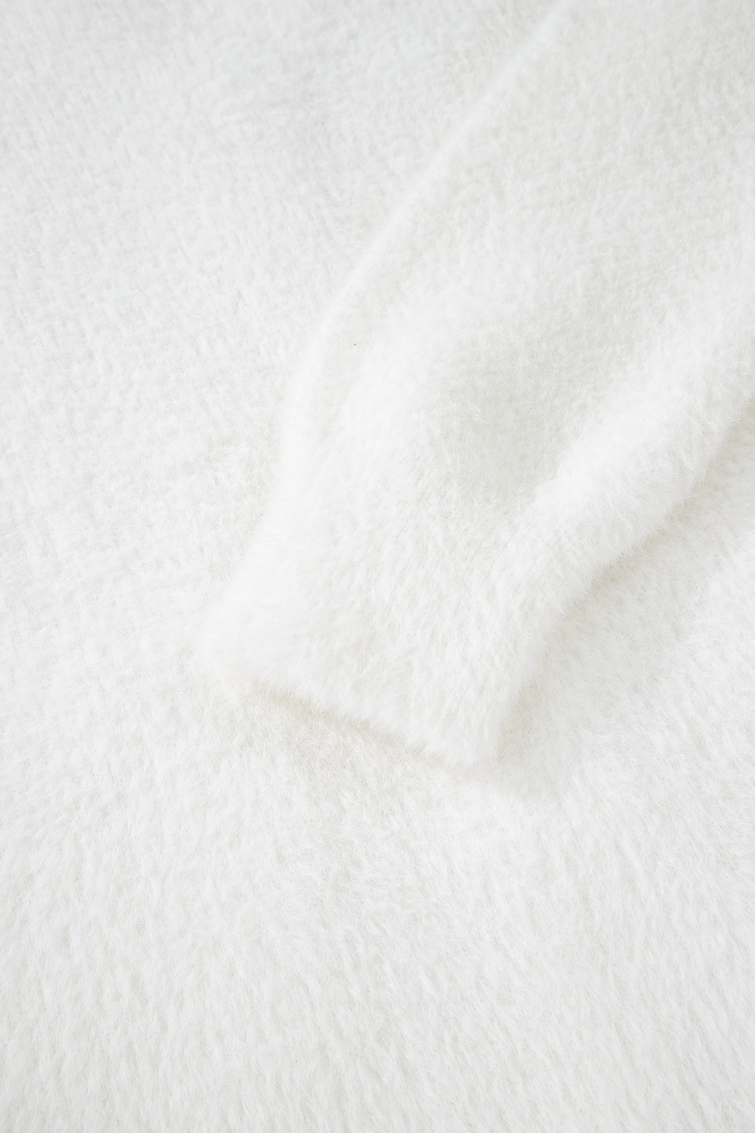 White Fuzzy Buttoned Front Midi Solid Cardigan - loveforevers
