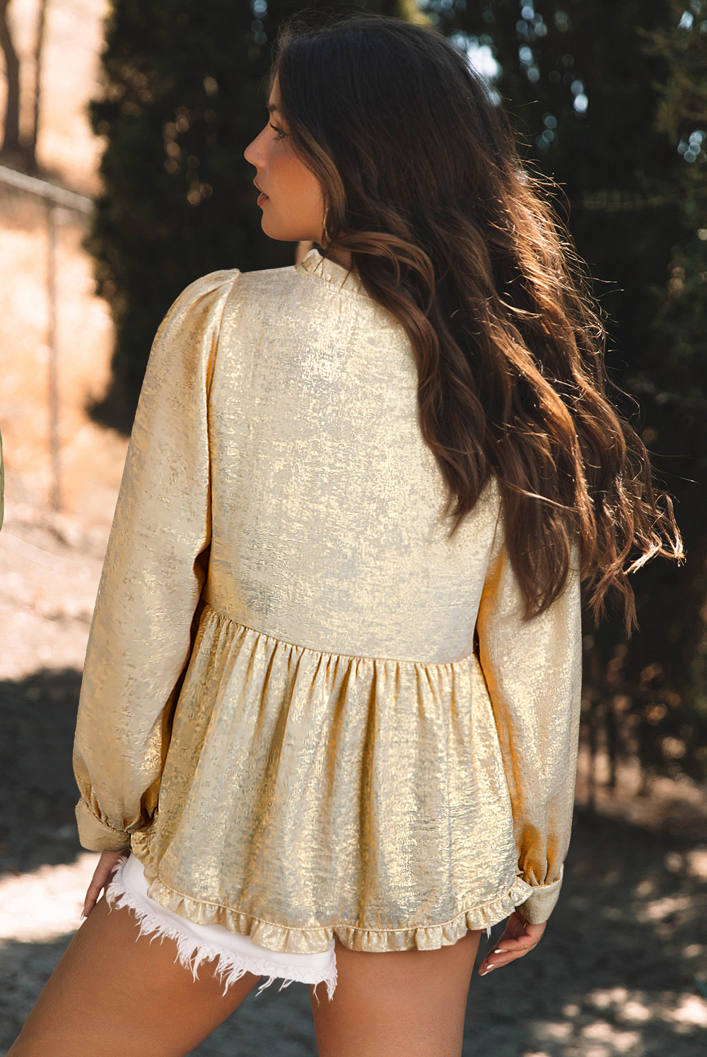Pale Khaki Metallic Zip up Baseball Jacket - loveforevers