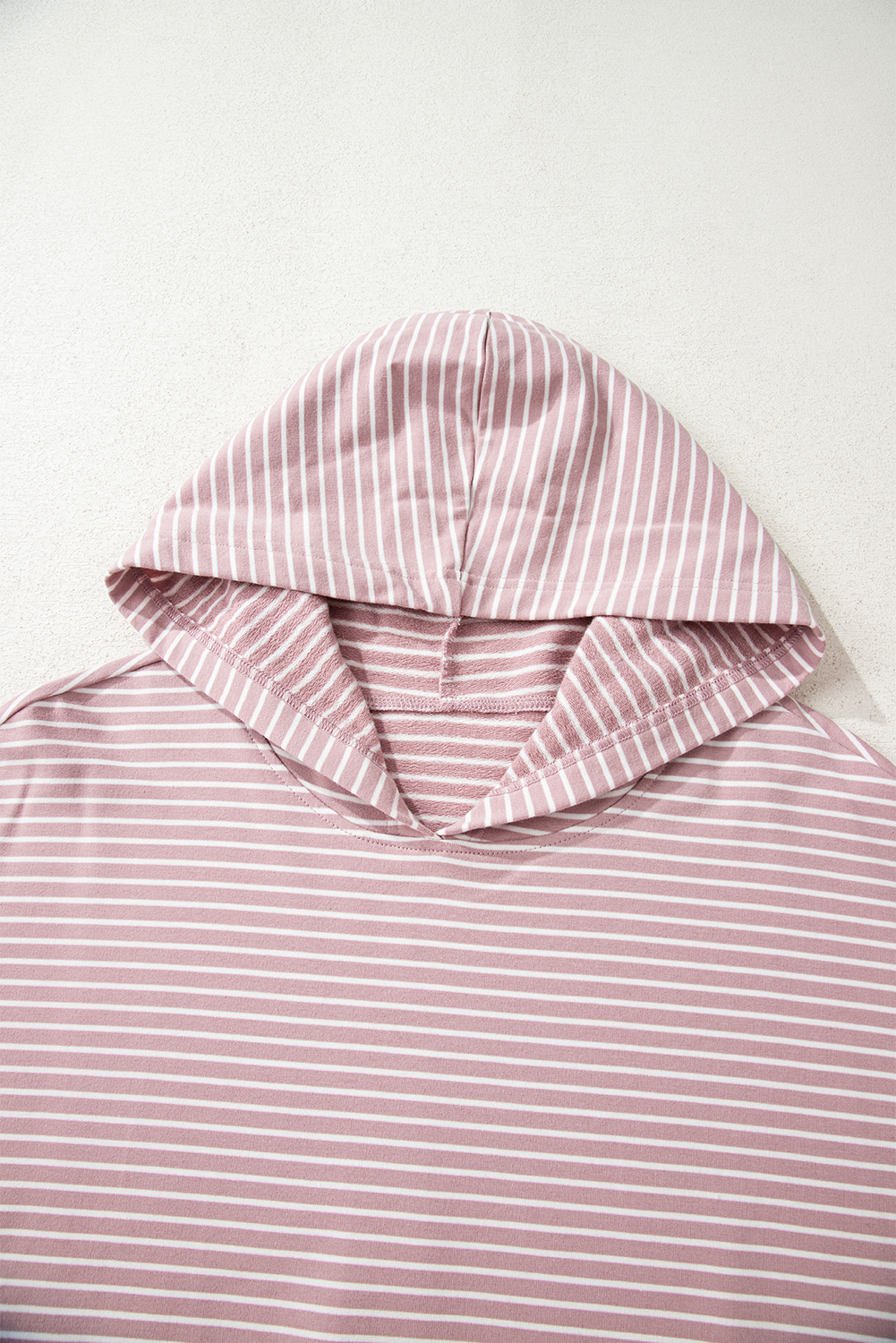 Purple Stripe Thumbhole Side Slits Drop Shoulder Loose Fit Hoodie - loveforevers