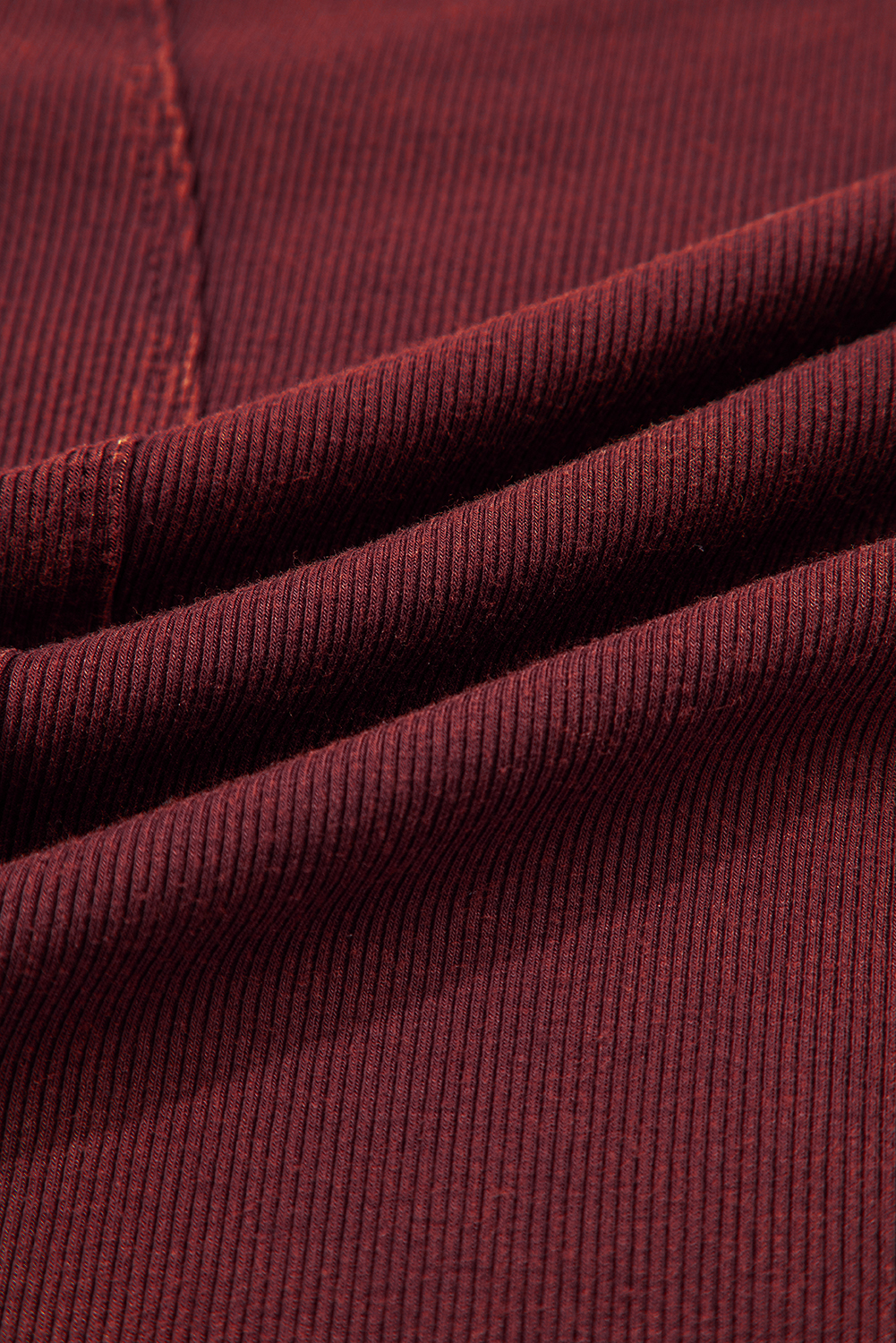 Burgundy Exposed Seam Ribbed Long Sleeve Top - loveforevers
