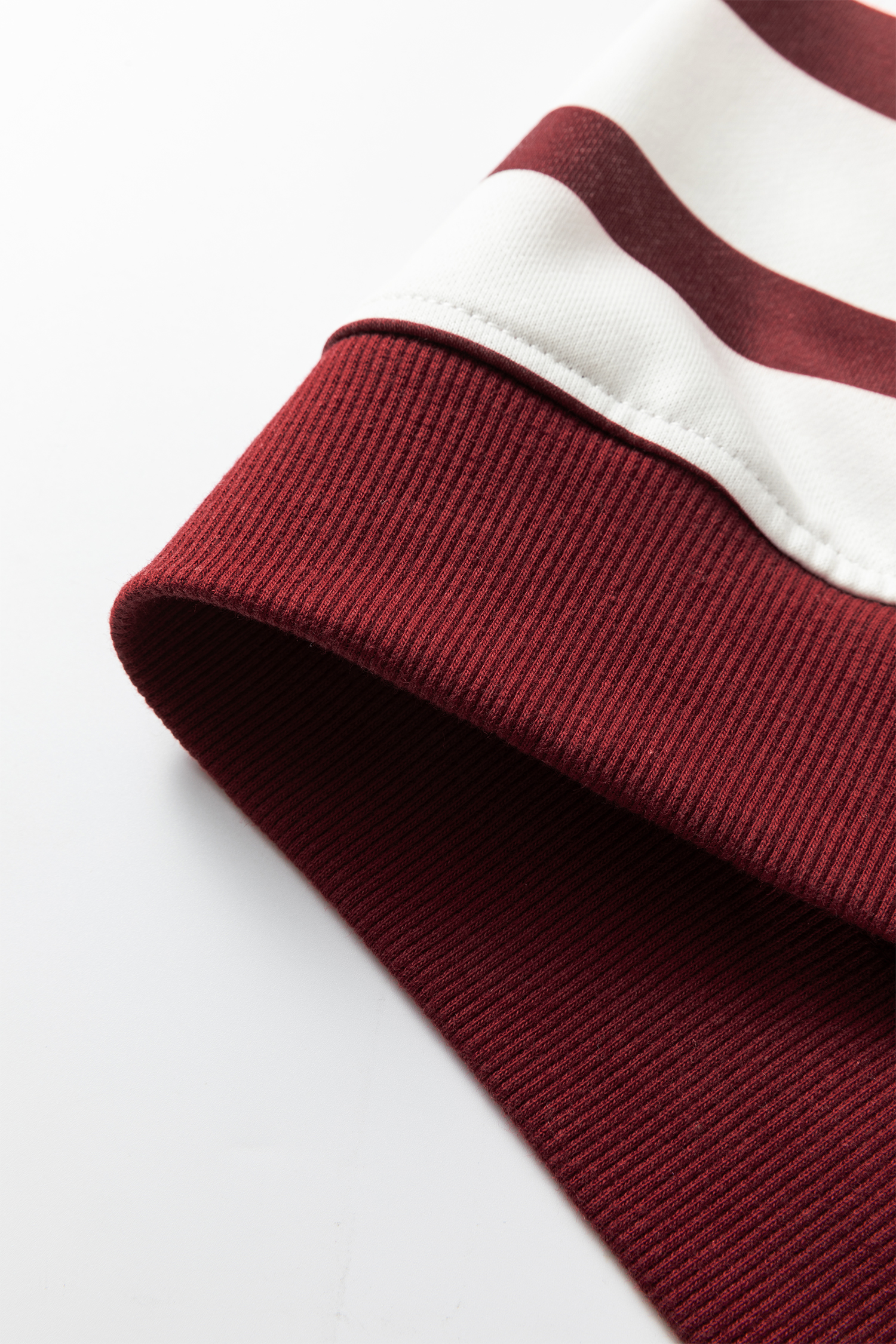 Red Stripe Pullover Hoodie Ribbed Solid Pants 2pcs Set Outfit - loveforevers
