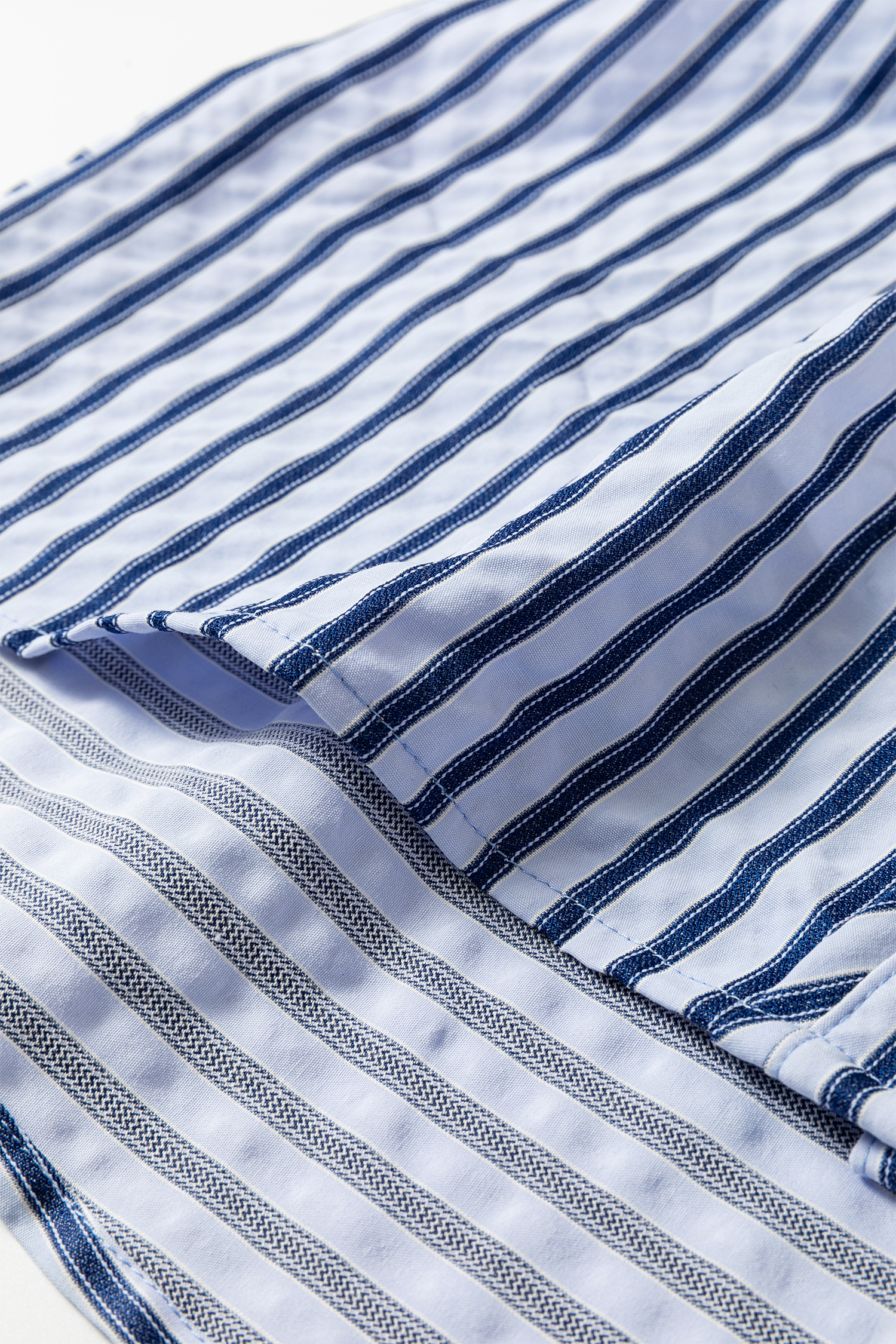 Blue Stripe Button Down Long Sleeve Loose Shirt - loveforevers
