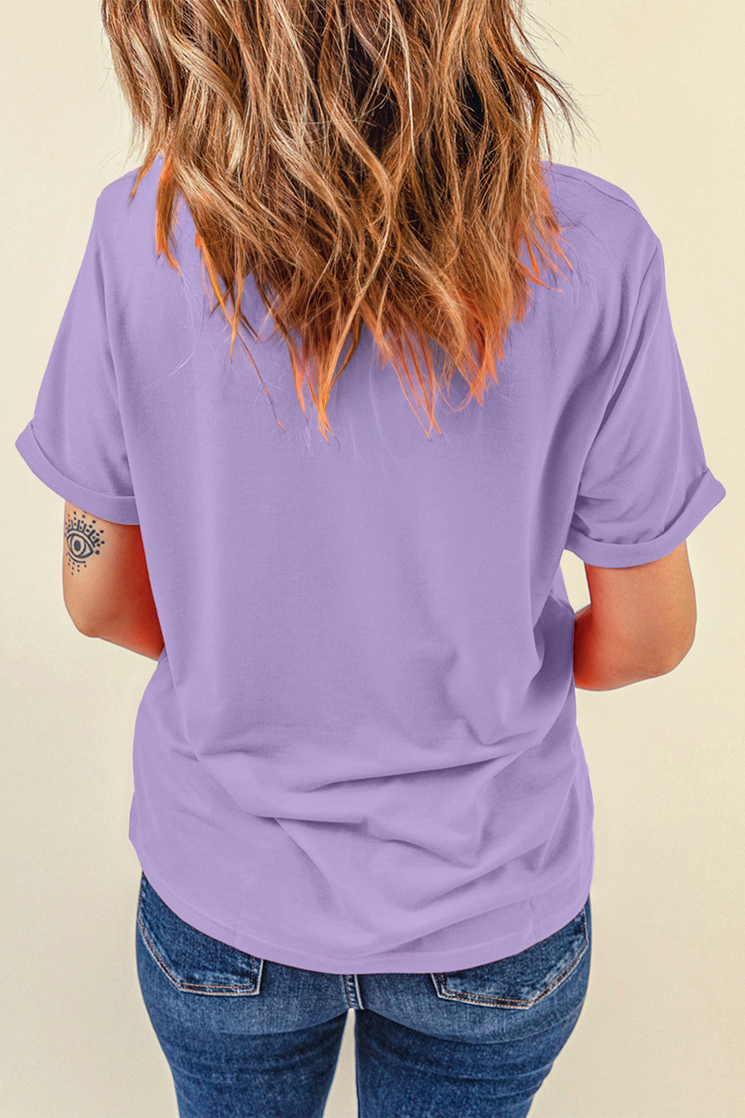 Wisteria mardi gras Cheerful Letter Graphic Tee - loveforevers