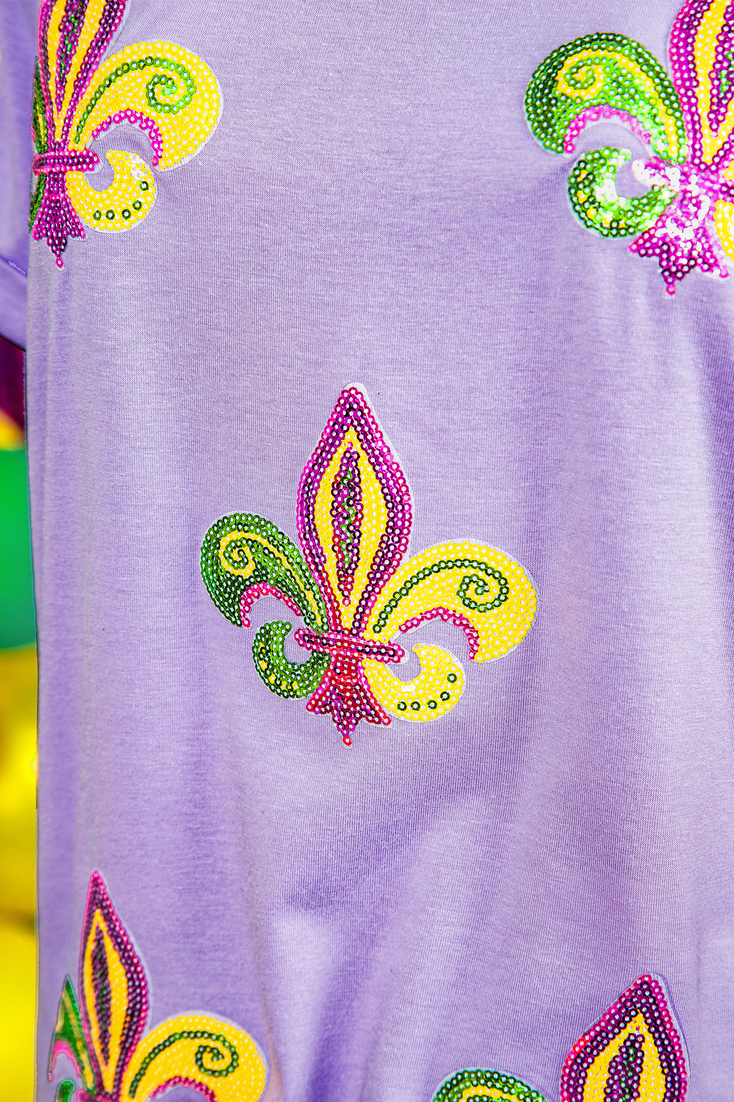 Wisteria Mardi Gras Sequined Pattern Holiday T Shirt - loveforevers